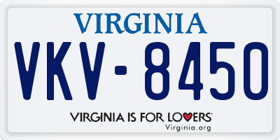VA license plate VKV8450