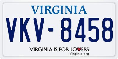 VA license plate VKV8458