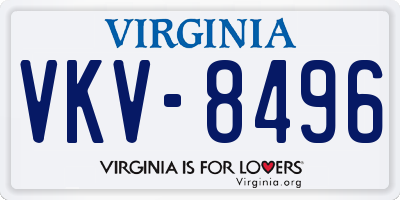 VA license plate VKV8496