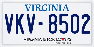 VA license plate VKV8502