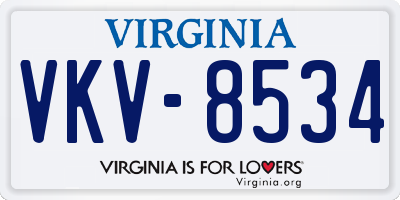 VA license plate VKV8534