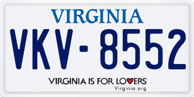 VA license plate VKV8552