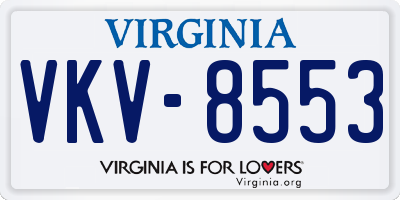 VA license plate VKV8553