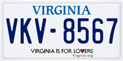 VA license plate VKV8567