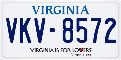 VA license plate VKV8572