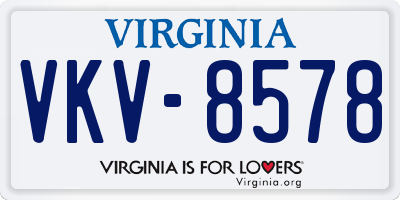 VA license plate VKV8578