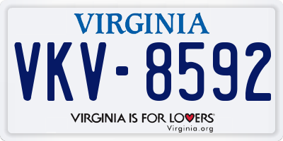 VA license plate VKV8592