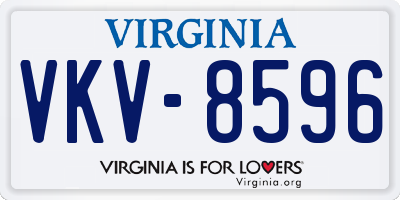 VA license plate VKV8596