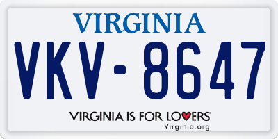 VA license plate VKV8647