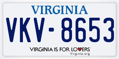 VA license plate VKV8653