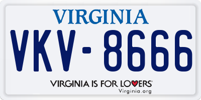 VA license plate VKV8666