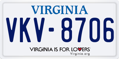 VA license plate VKV8706