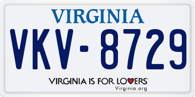 VA license plate VKV8729
