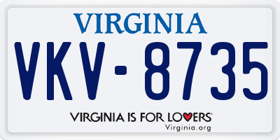 VA license plate VKV8735