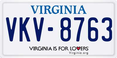 VA license plate VKV8763