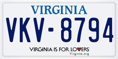 VA license plate VKV8794