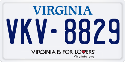 VA license plate VKV8829