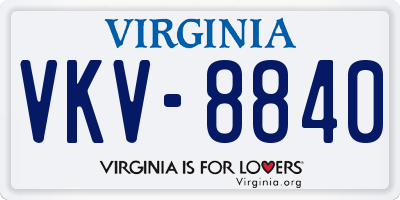 VA license plate VKV8840
