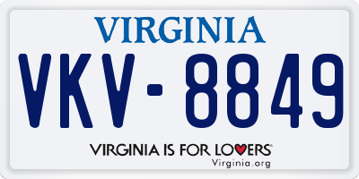 VA license plate VKV8849