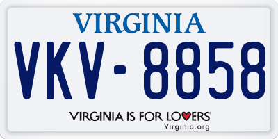 VA license plate VKV8858