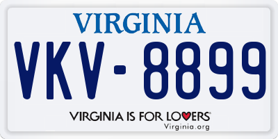 VA license plate VKV8899