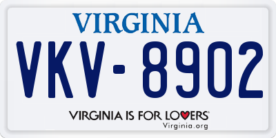 VA license plate VKV8902