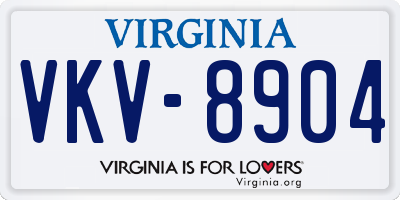 VA license plate VKV8904