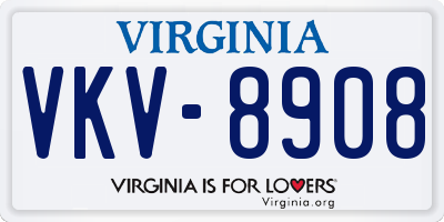 VA license plate VKV8908