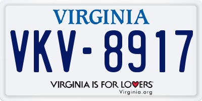 VA license plate VKV8917