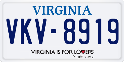 VA license plate VKV8919