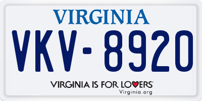 VA license plate VKV8920