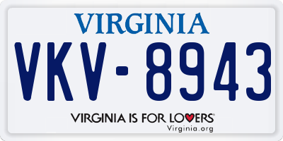 VA license plate VKV8943
