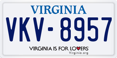 VA license plate VKV8957