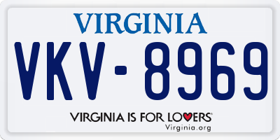 VA license plate VKV8969