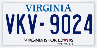 VA license plate VKV9024