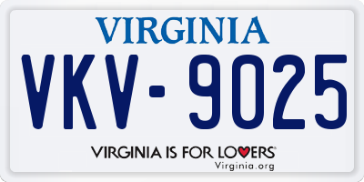 VA license plate VKV9025