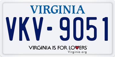 VA license plate VKV9051