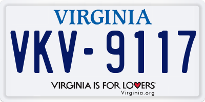 VA license plate VKV9117