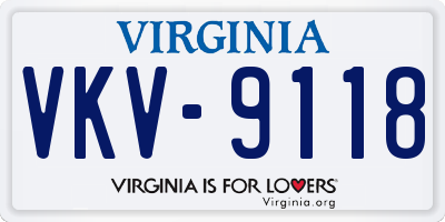 VA license plate VKV9118
