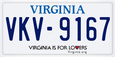 VA license plate VKV9167