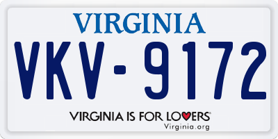 VA license plate VKV9172