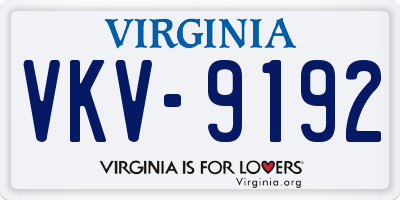 VA license plate VKV9192