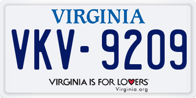 VA license plate VKV9209