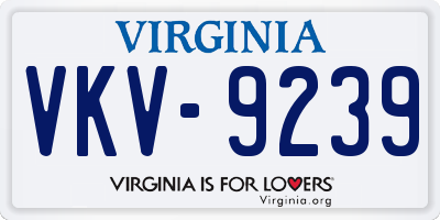 VA license plate VKV9239