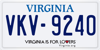 VA license plate VKV9240