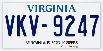 VA license plate VKV9247