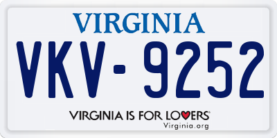VA license plate VKV9252