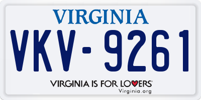 VA license plate VKV9261