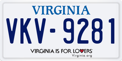 VA license plate VKV9281