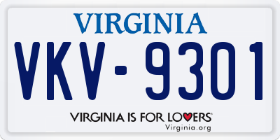 VA license plate VKV9301